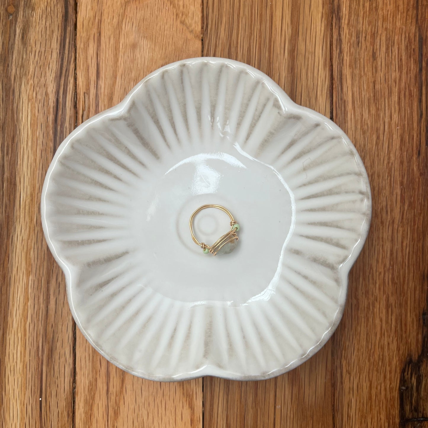 Hint of Green - Wire Wrapped Ring