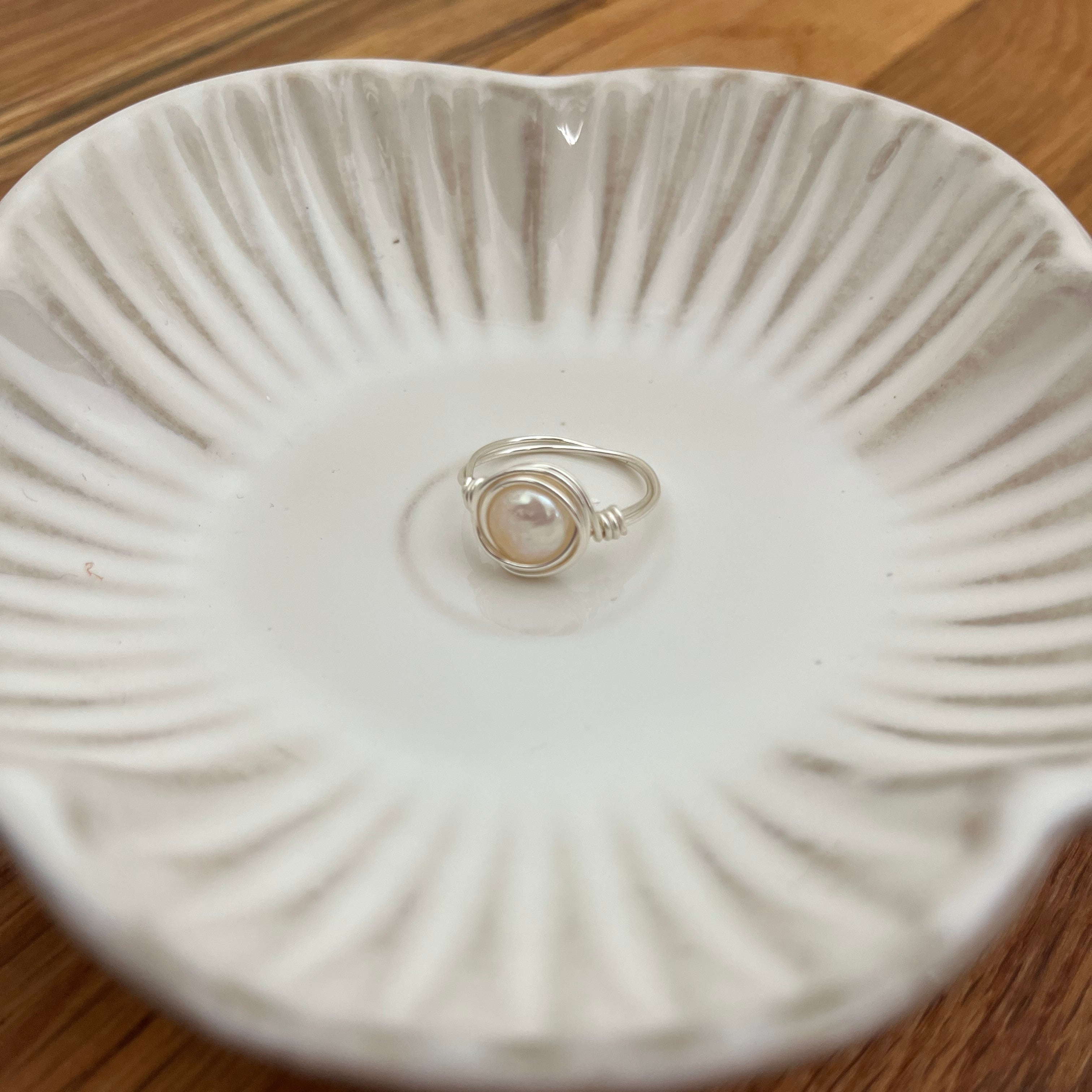 New Orleans - Fresh Water Pearl Wire-wrapped Ring