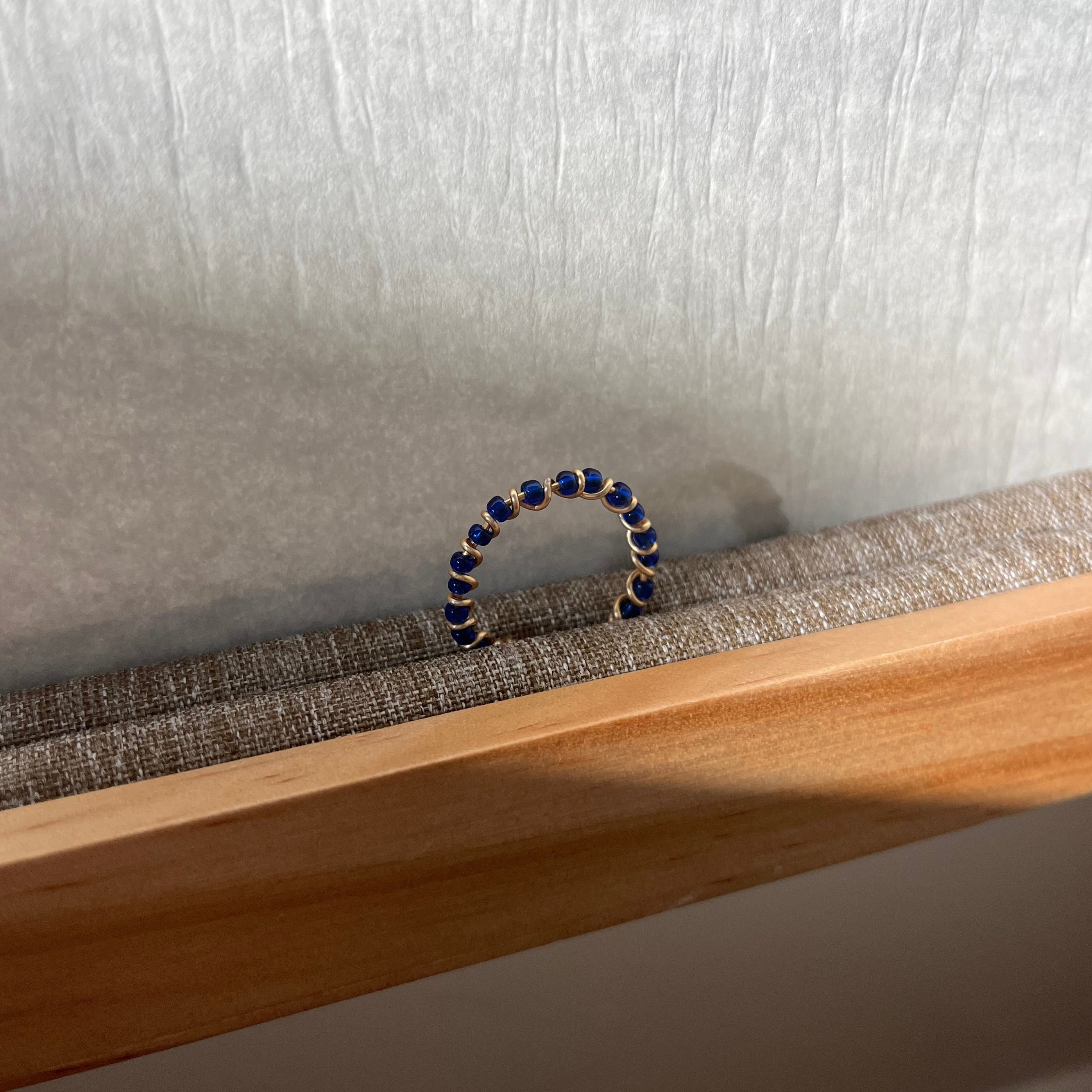 Deep Blue - Beaded Ring