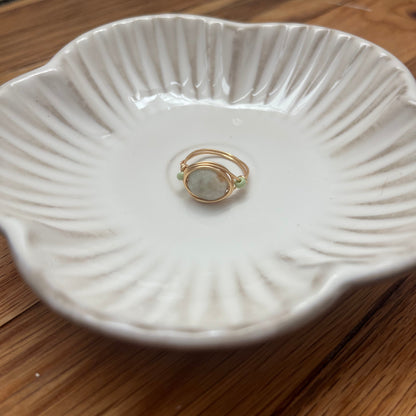 Hint of Green - Wire Wrapped Ring