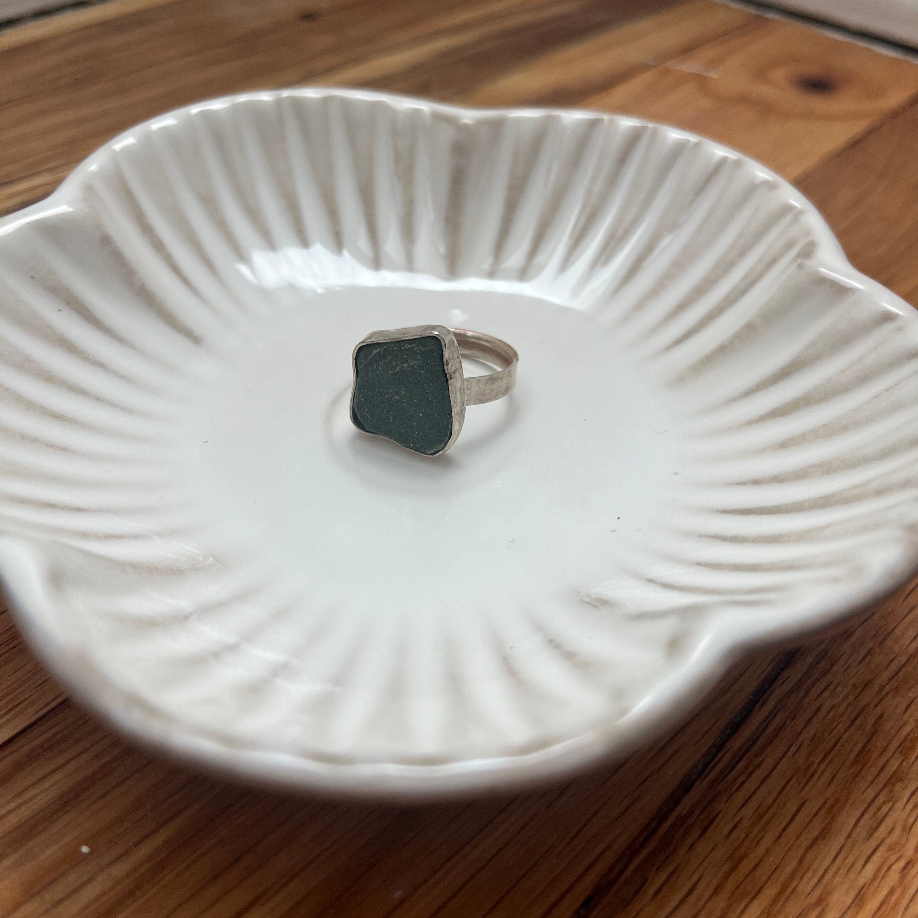 Green with Envy - Sterling Silver Bezel Ring