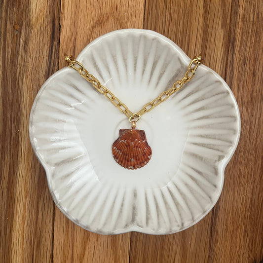 Little Mermaid - Calico Scallop Pendant Necklace