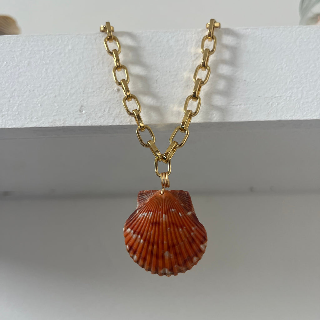 Little Mermaid - Calico Scallop Pendant Necklace