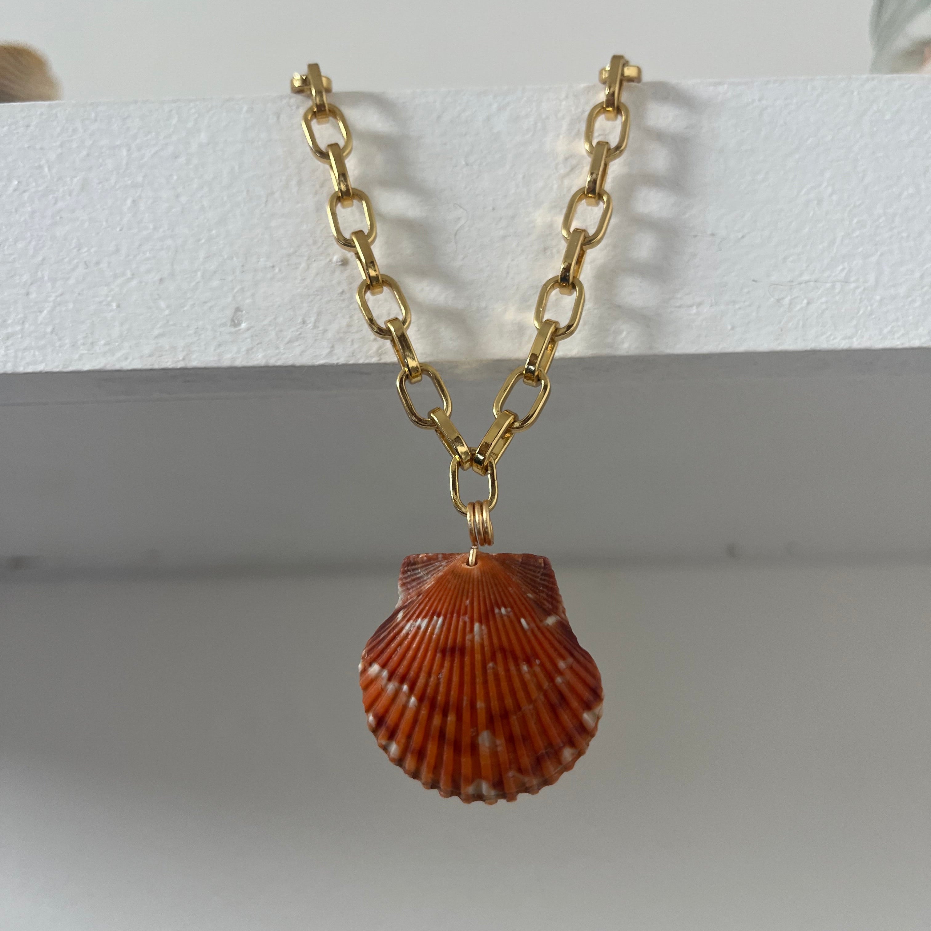 Little Mermaid - Calico Scallop Pendant Necklace